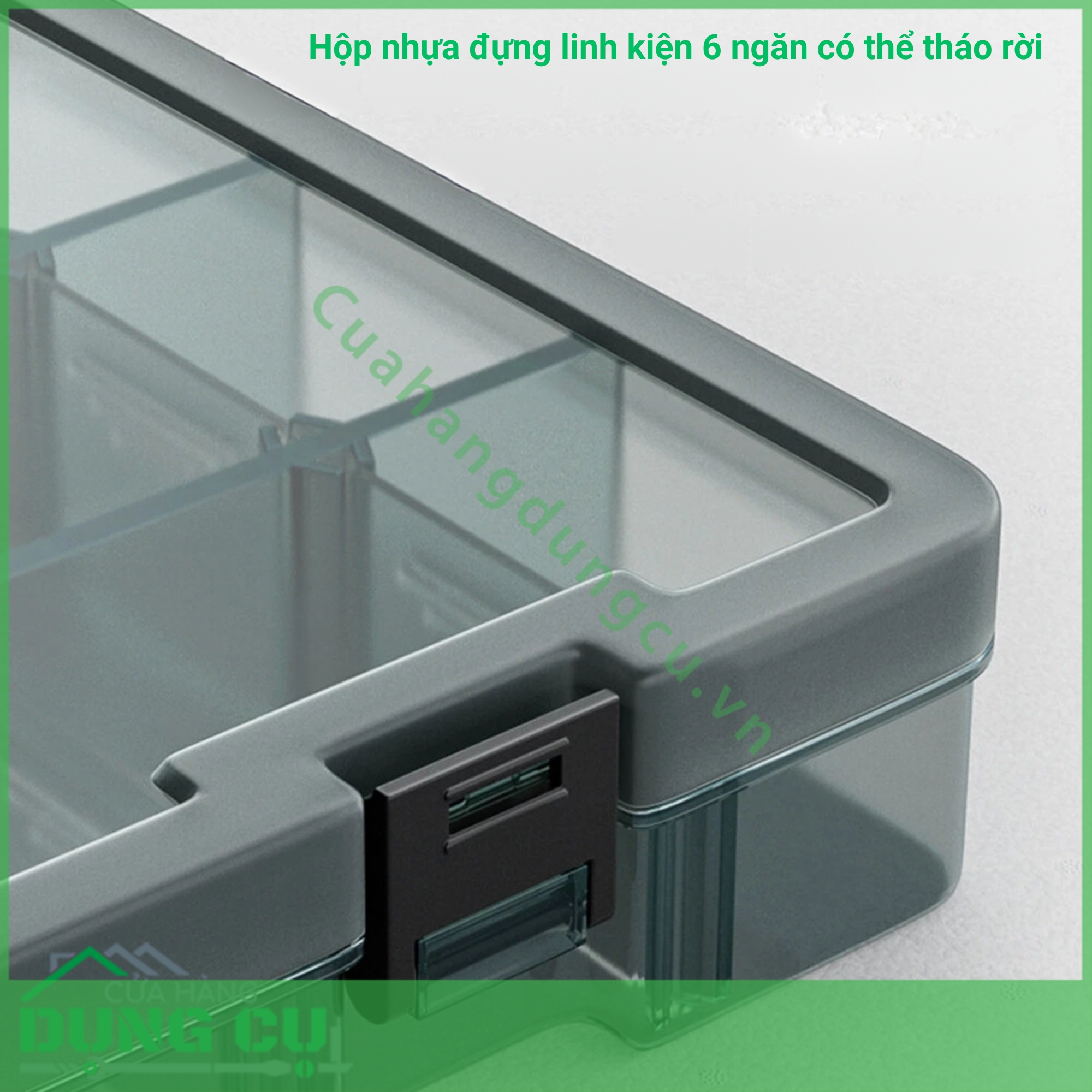 Hộp nhựa đựng linh kiện 6 ngăn có thể tháo rời