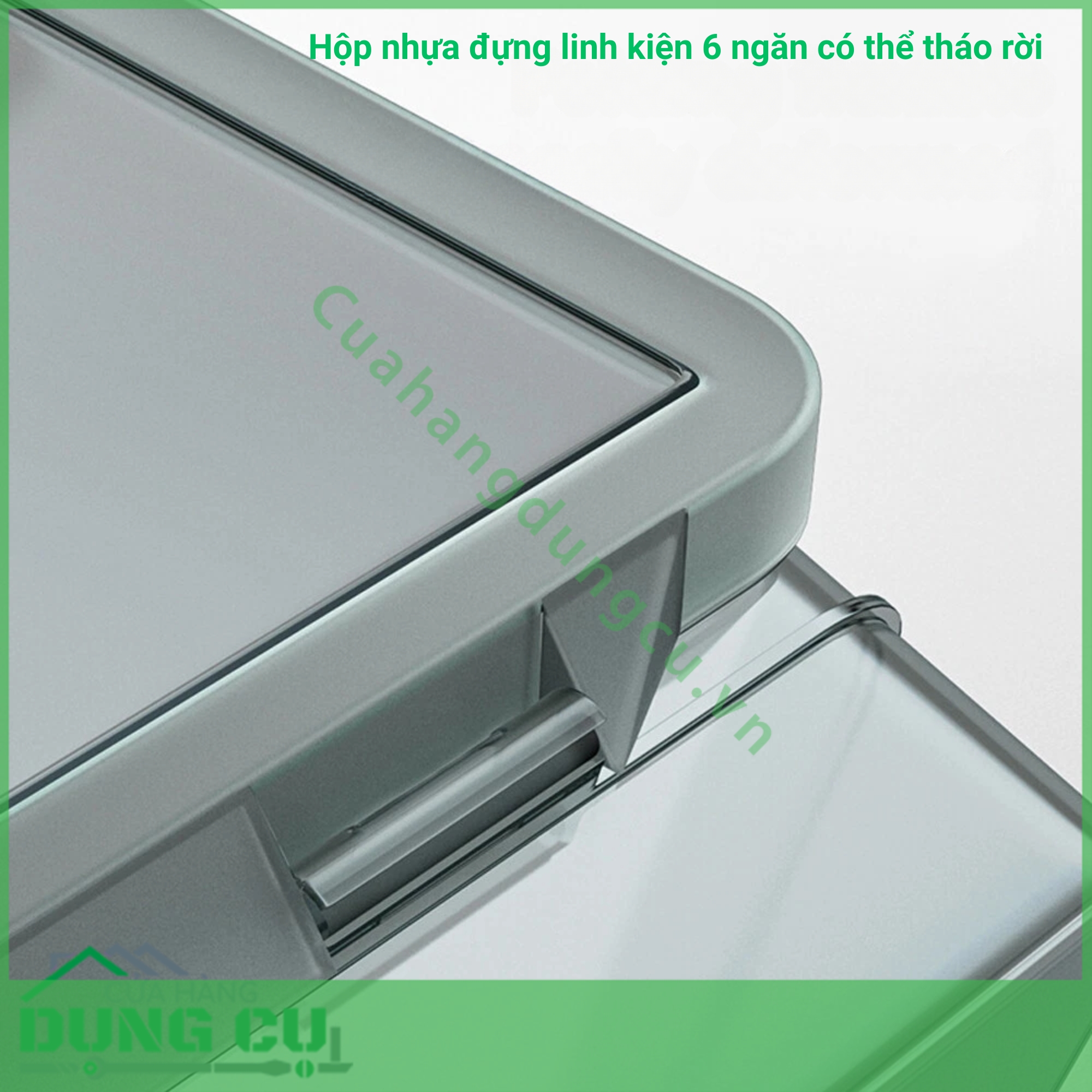 Hộp nhựa đựng linh kiện 6 ngăn có thể tháo rời