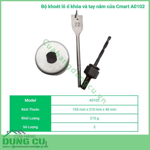 Bộ khoét lỗ ổ khóa cửa Cmart A0102