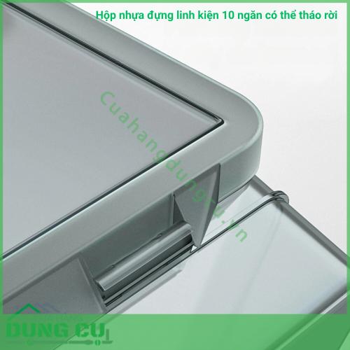 Hộp nhựa đựng linh kiện 10 ngăn có thể tháo rời