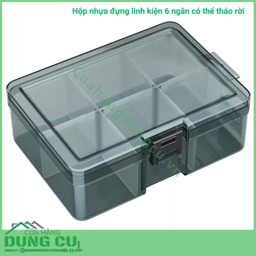 Hộp nhựa đựng linh kiện 6 ngăn có thể tháo rời