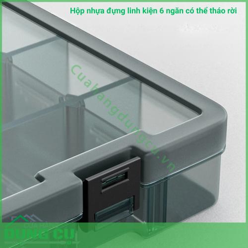 Hộp nhựa đựng linh kiện 6 ngăn có thể tháo rời