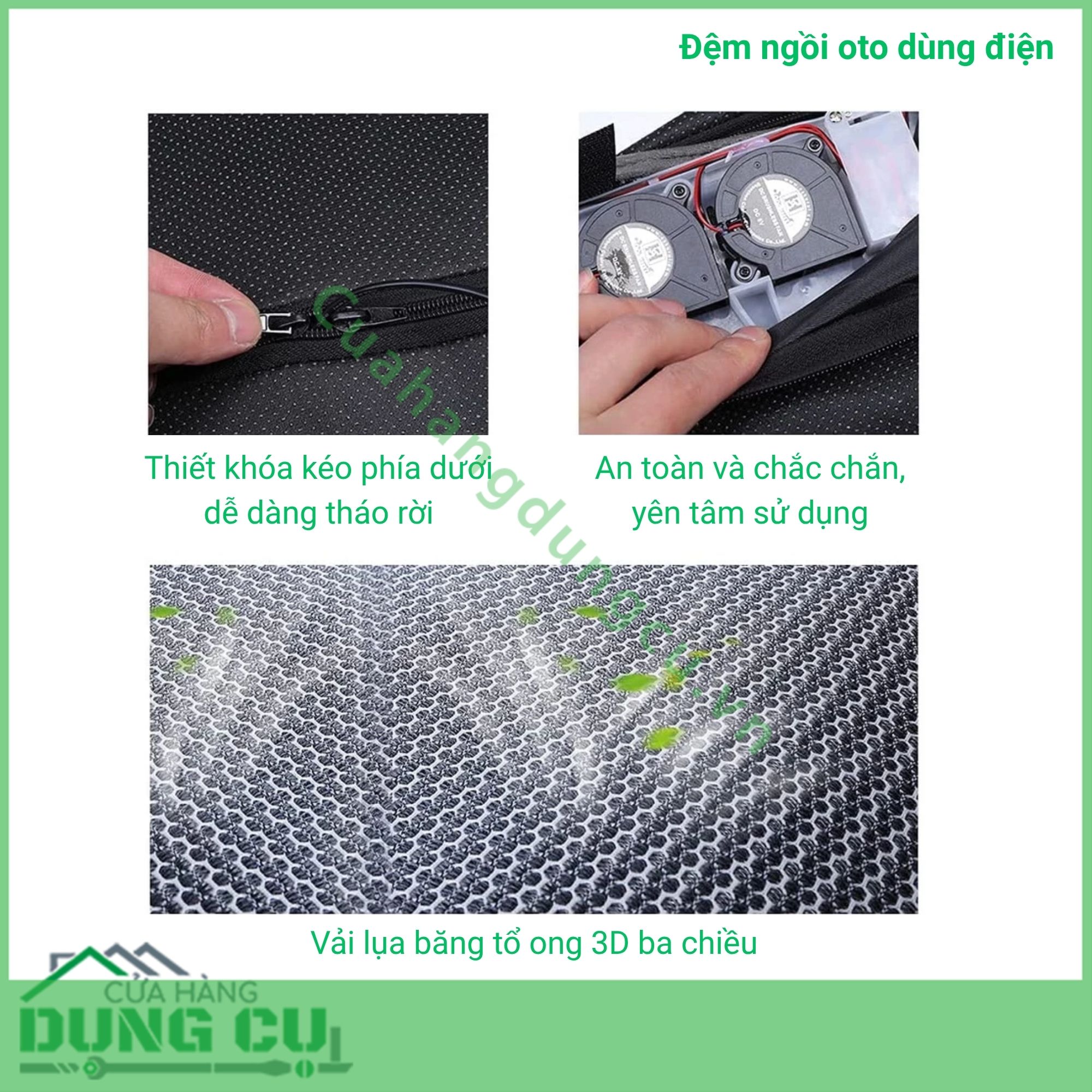 Đệm ngồi oto dùng điện