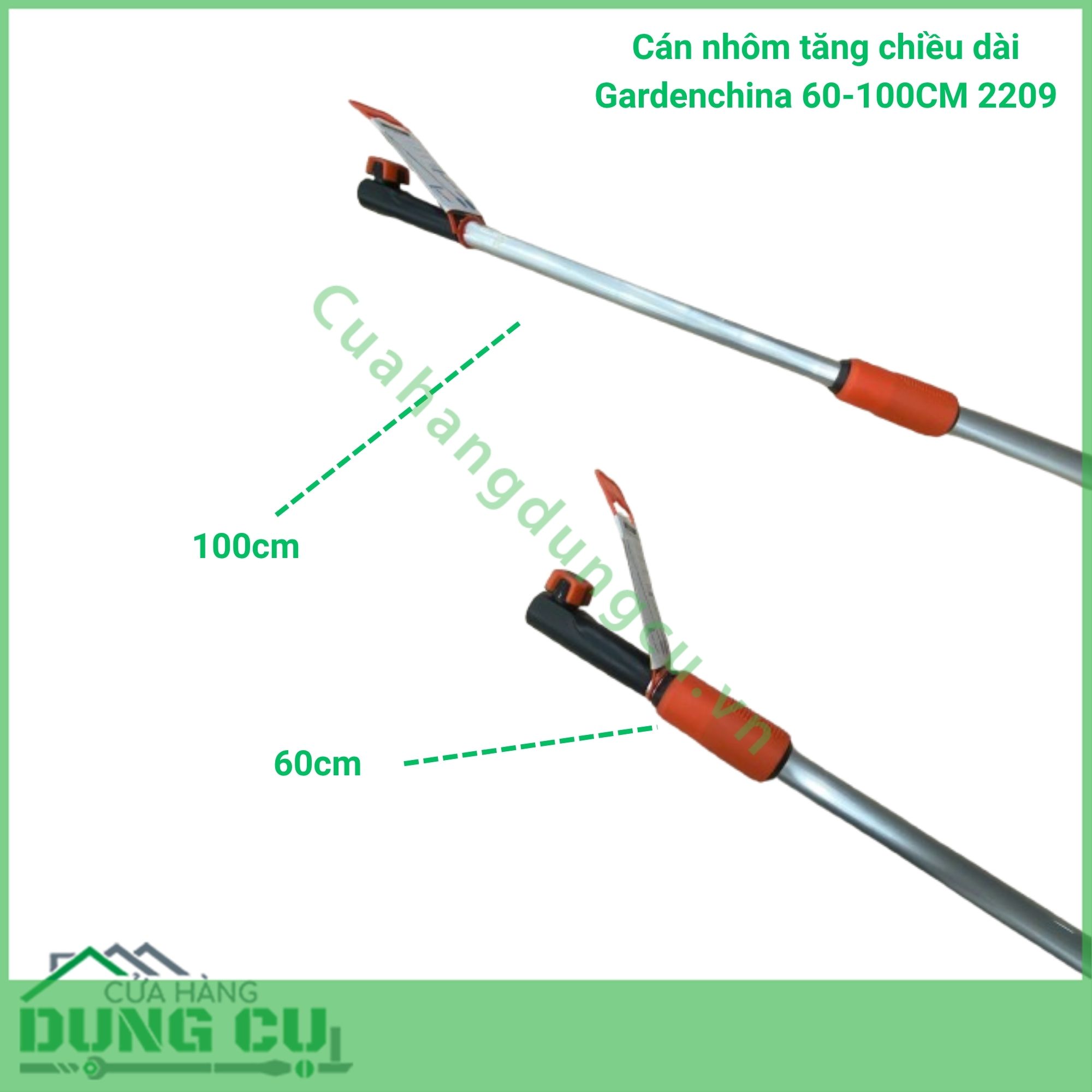 Cán nhôm tăng chiều dài Gardenchina 60-100CM 2209