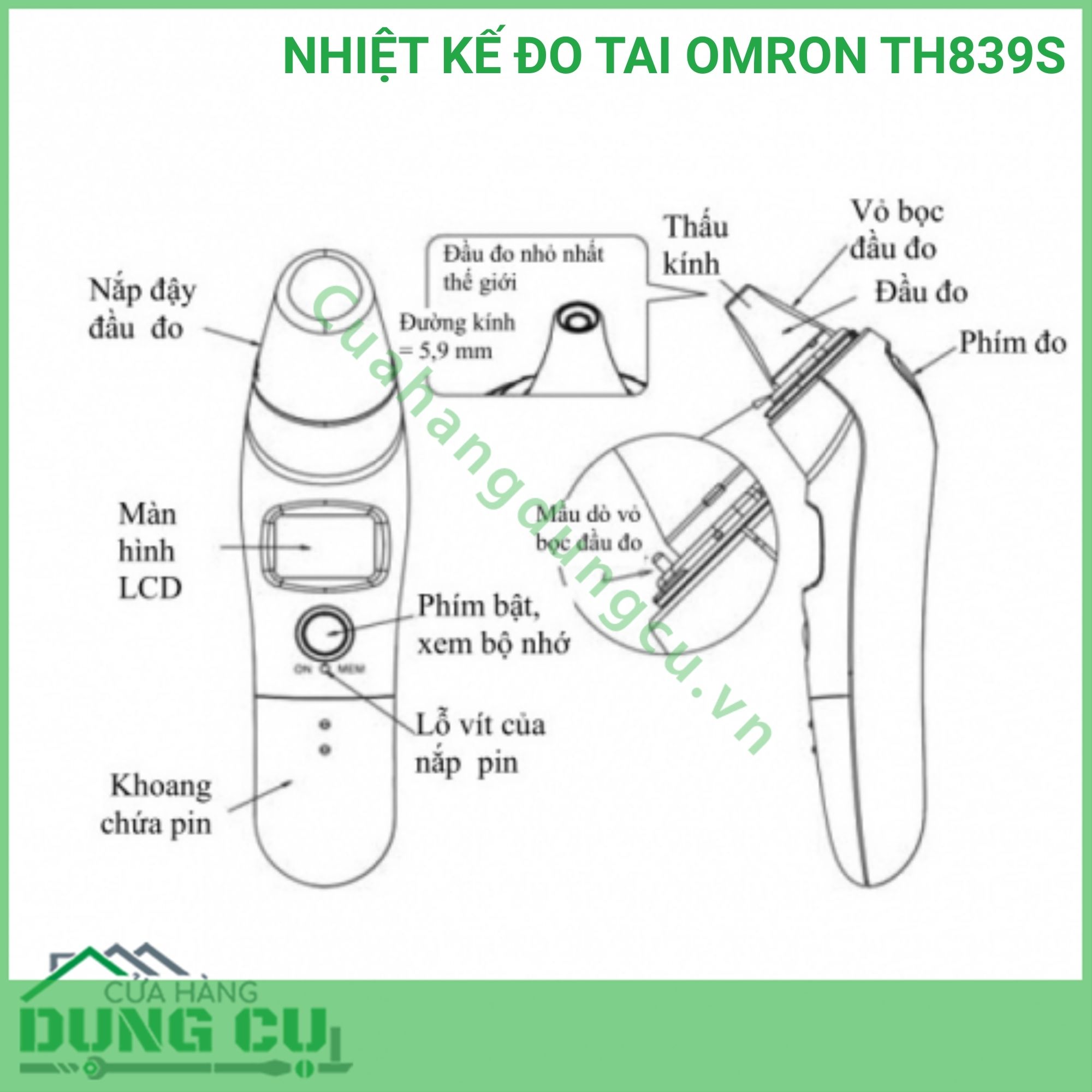 NHIỆT KẾ ĐO TAI OMRON TH839S