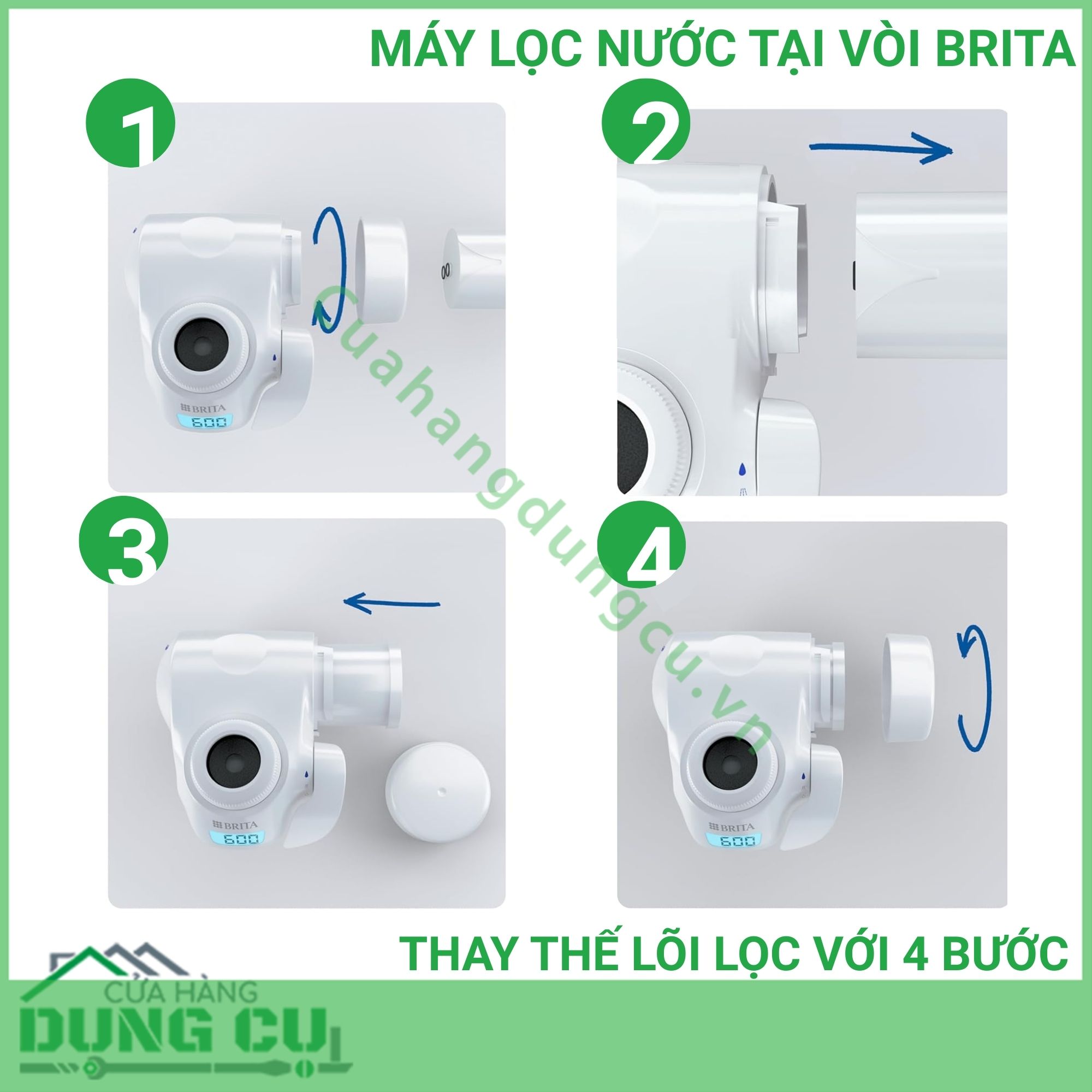MÁY LỌC NƯỚC TẠI VÒI BRITA ON TAP PRO V-MF TẶNG KÈM 1 LÕI LỌC DỰ PHÒNG