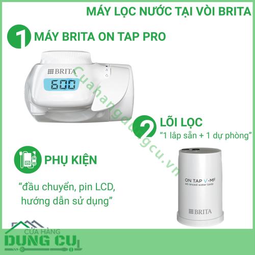 MÁY LỌC NƯỚC TẠI VÒI BRITA ON TAP PRO V-MF TẶNG KÈM 1 LÕI LỌC DỰ PHÒNG