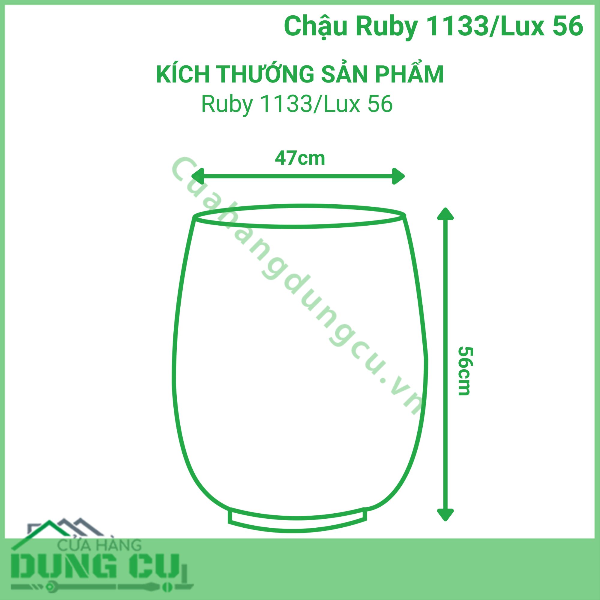Chậu composite cao cấp Ruby 1133 Lux 56