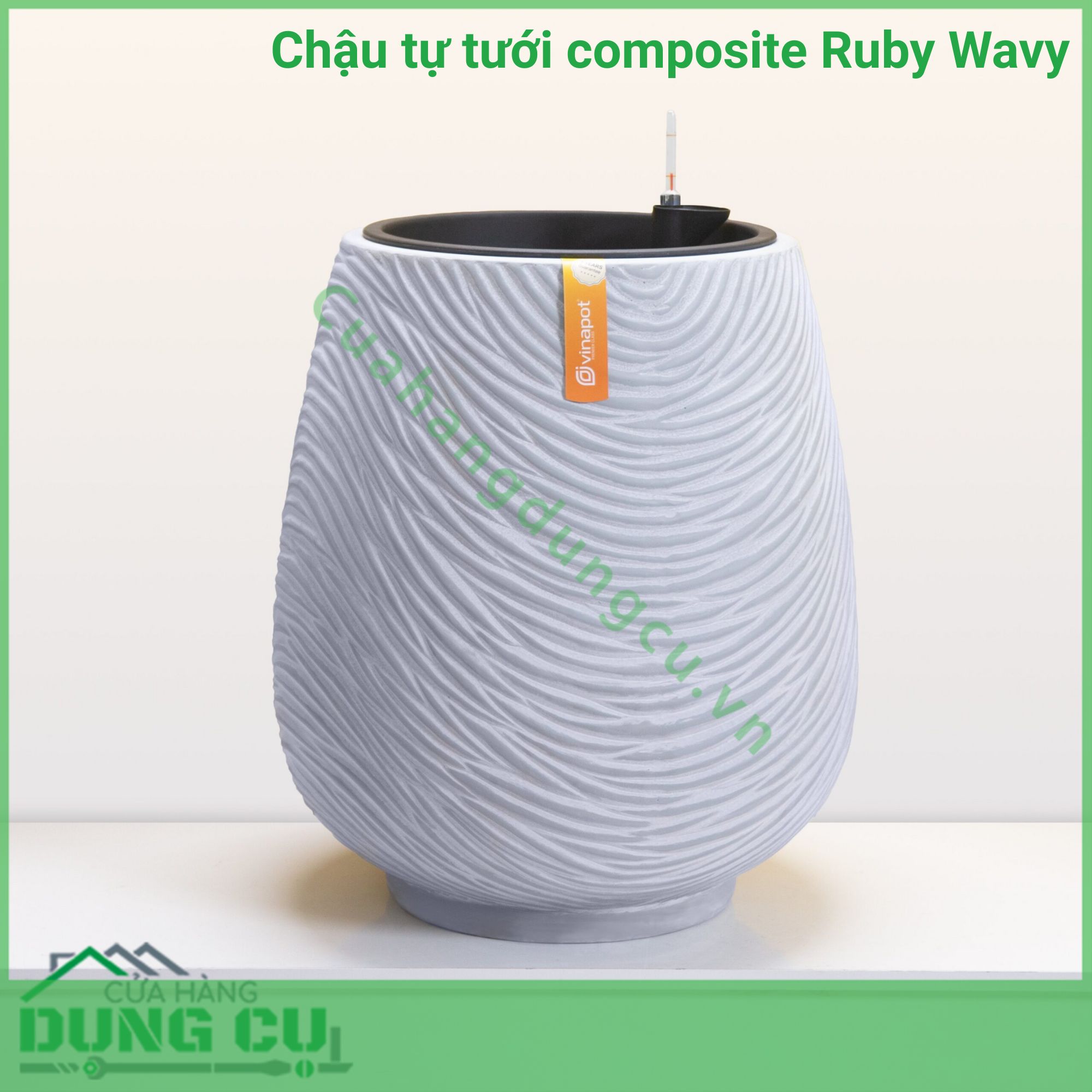 Chậu tự tưới composite Ruby Wavy