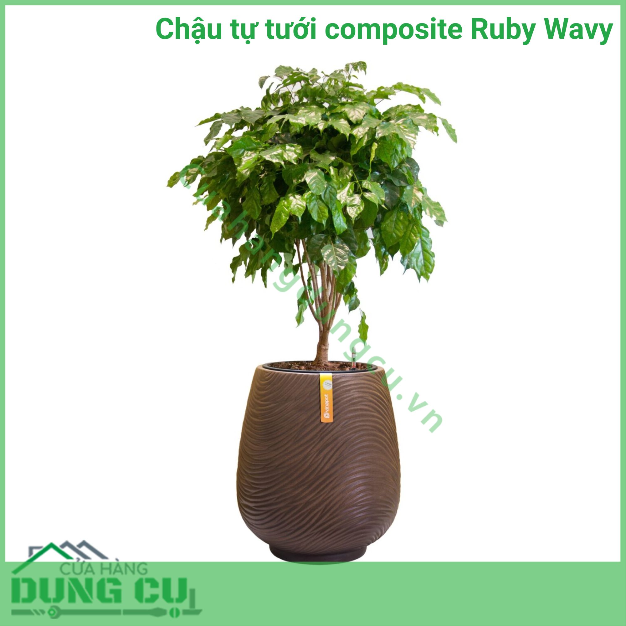Chậu tự tưới composite Ruby Wavy