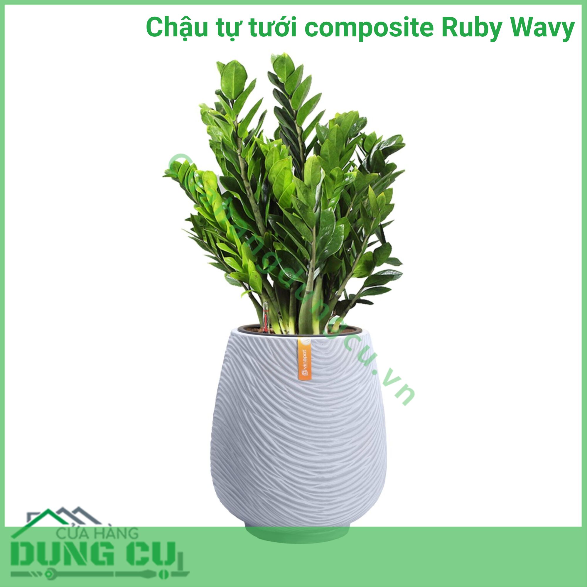 Chậu tự tưới composite Ruby Wavy