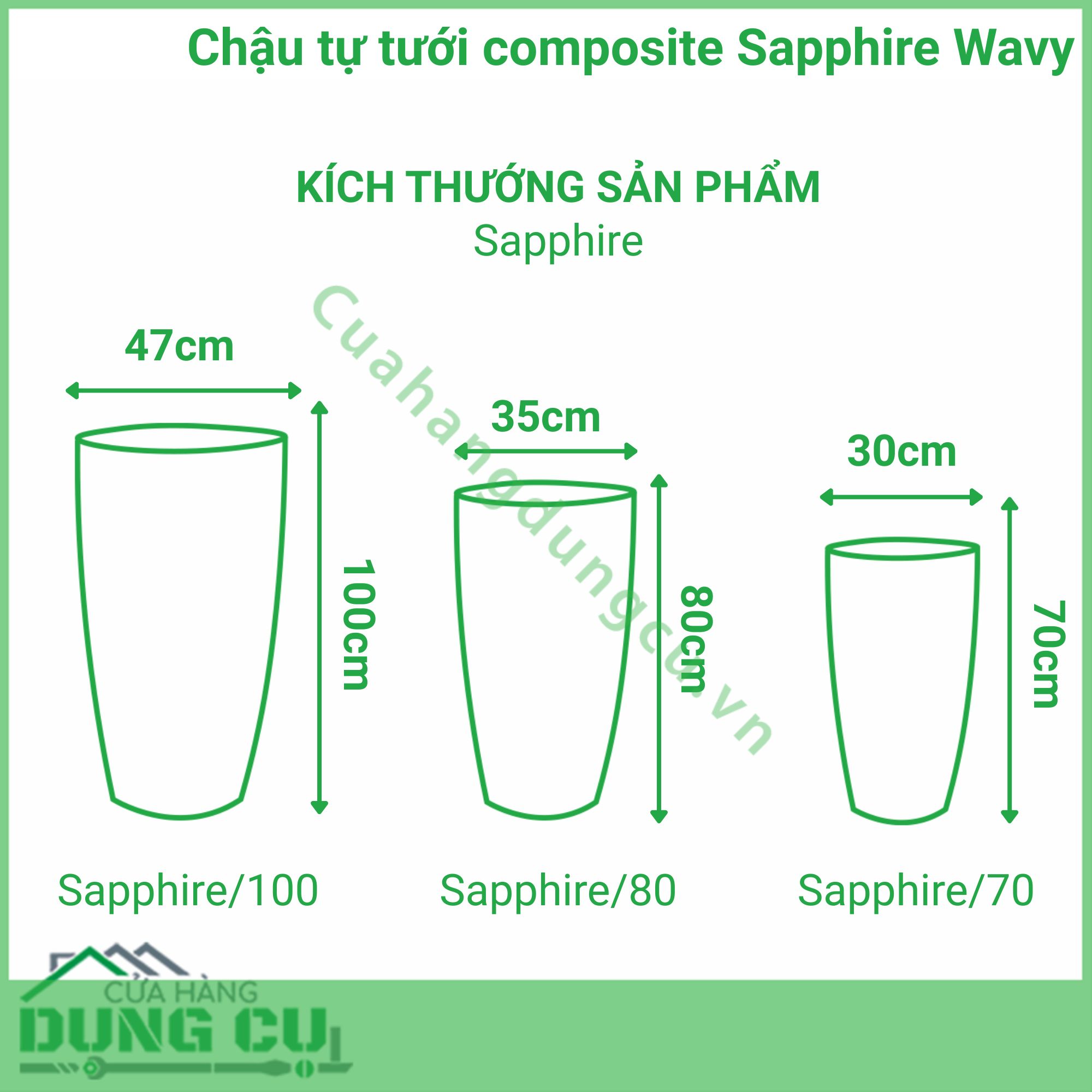 Chậu tự tưới composite Sapphire Wavy - Brown Stone (No 02)