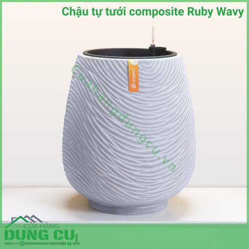 Chậu tự tưới composite Ruby Wavy