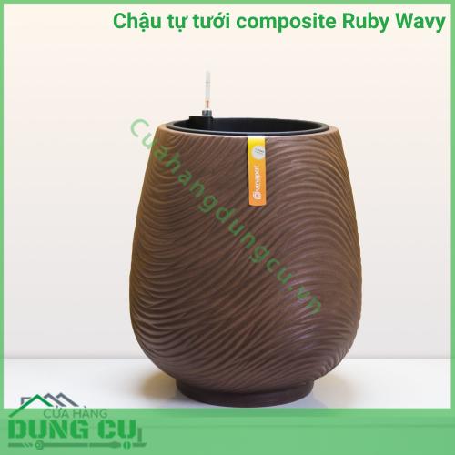 Chậu tự tưới composite Ruby Wavy