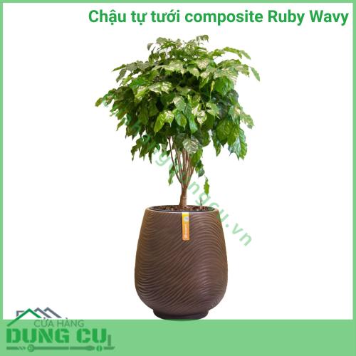 Chậu tự tưới composite Ruby Wavy