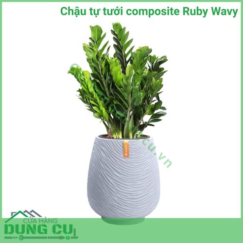 Chậu tự tưới composite Ruby Wavy