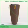 Chậu tự tưới composite Sapphire Wavy - Brown Stone (No 02)