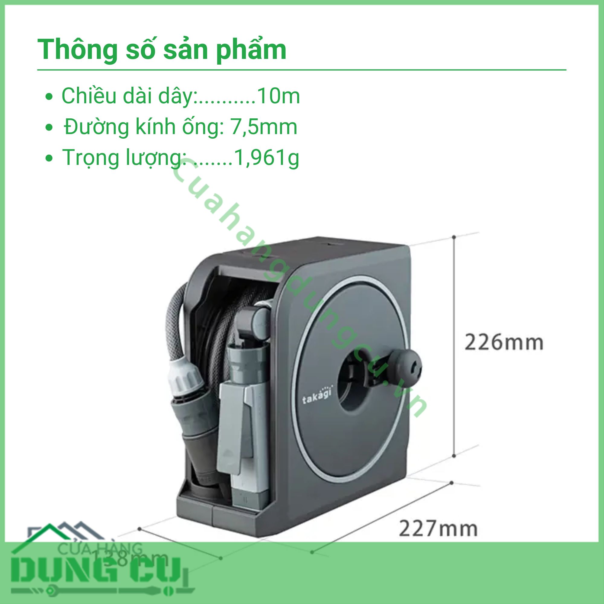Bộ vòi thu rút tưới vườn Nano Next (BR)VN 10m RM1110CG