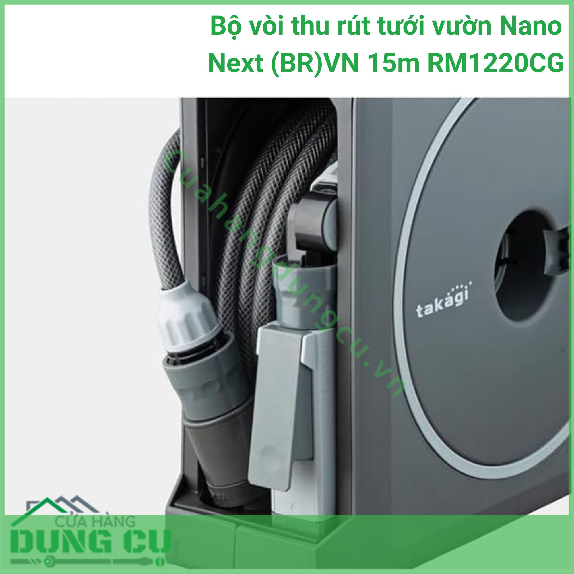 Bộ vòi thu rút tưới vườn Nano Next (BR)VN 20m RM1220CG