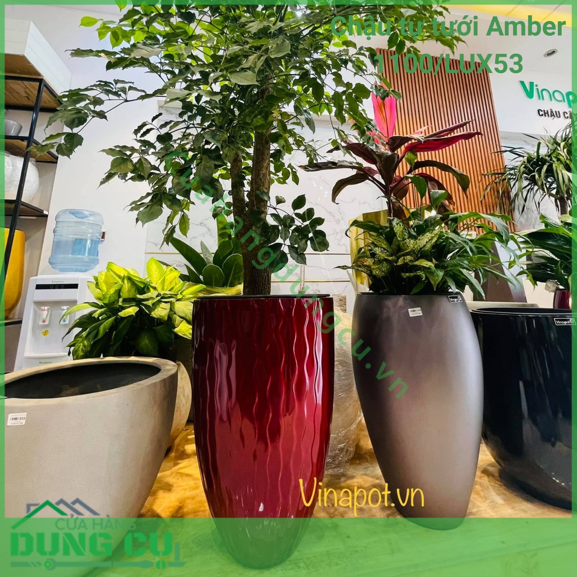 Chậu tự tưới composite Luxnature Amber 1100 LUX 53