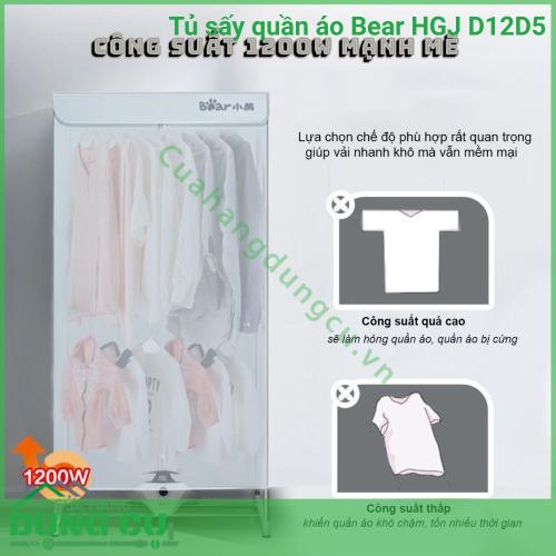 Tủ sấy quần áo 2 tầng BEAR HGJ-D12D5