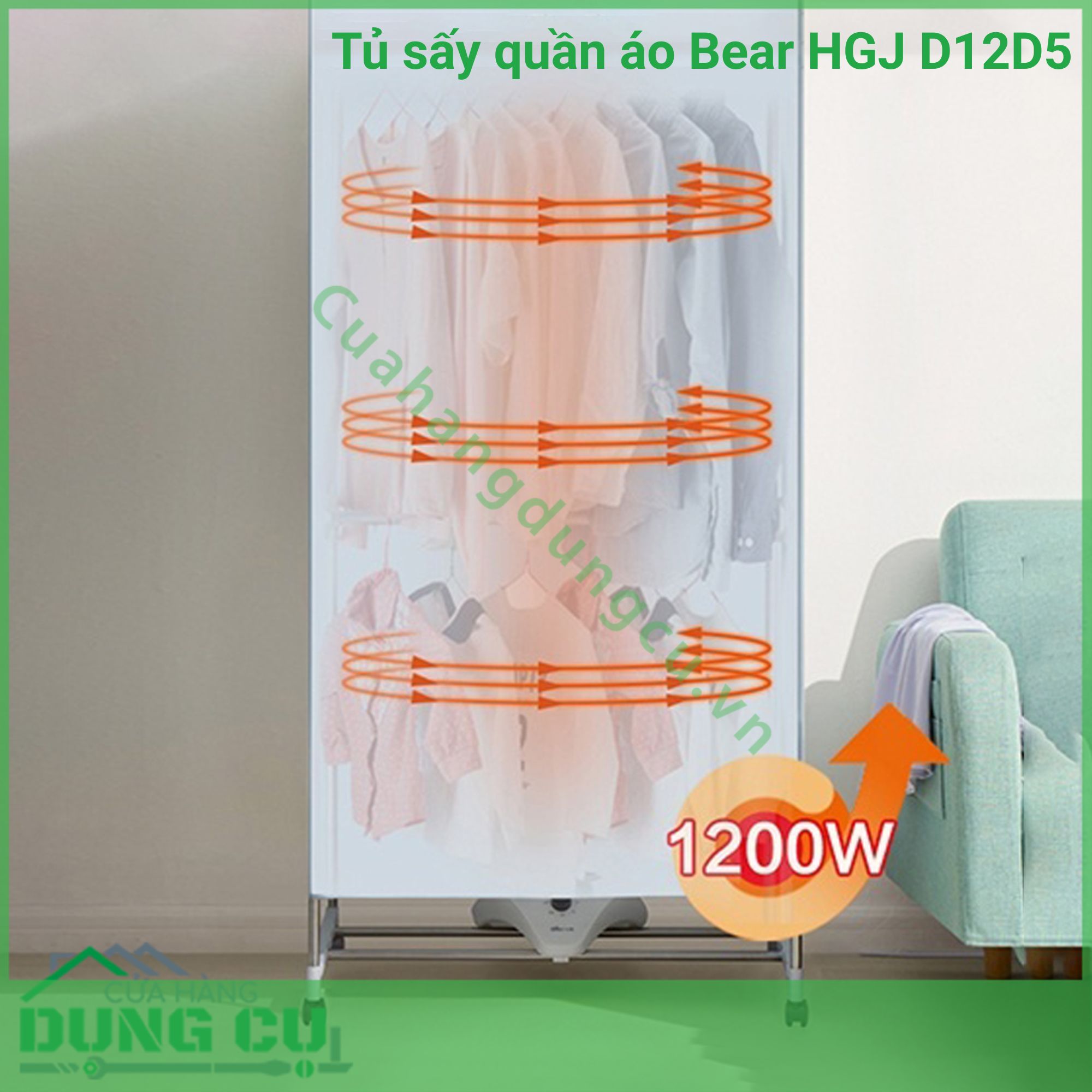 Tủ sấy quần áo 2 tầng BEAR HGJ-D12D5