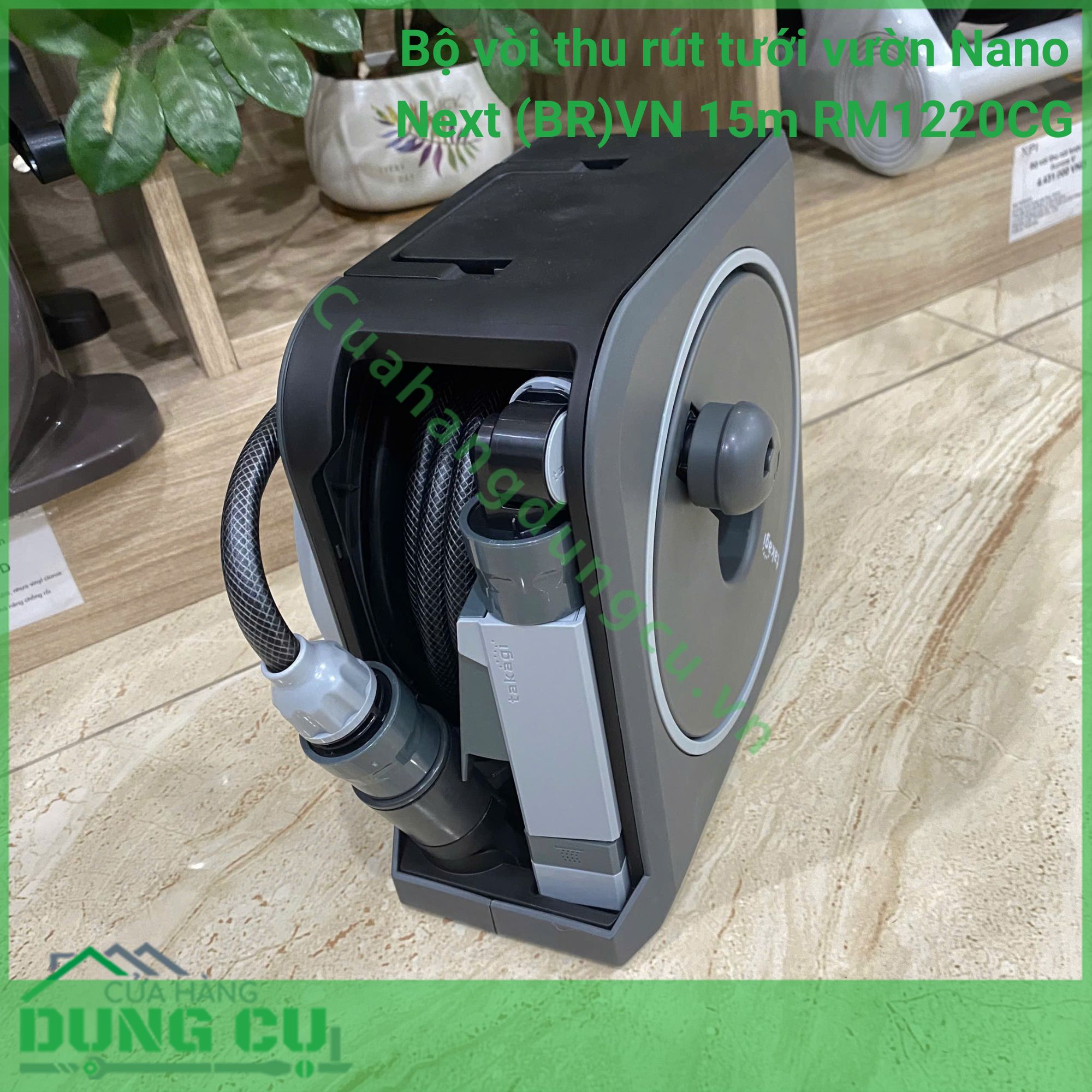 Bộ vòi thu rút tưới vườn Nano Next (BR)VN 15m RM1220CG