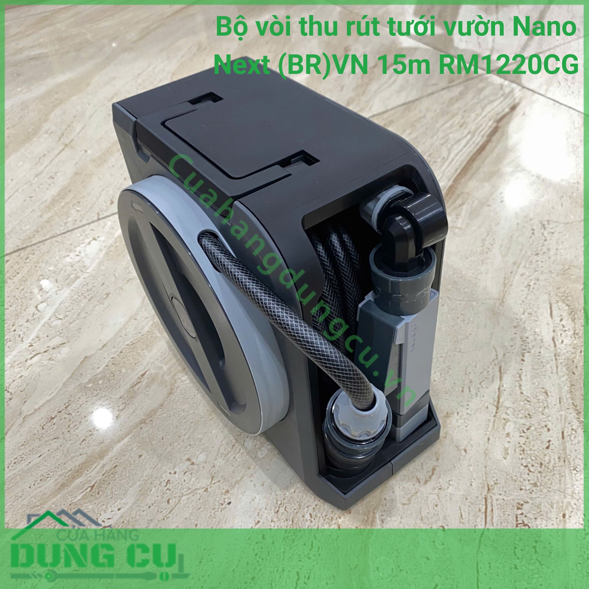 Bộ vòi thu rút tưới vườn Nano Next (BR)VN 15m RM1220CG