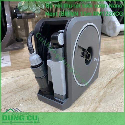 Bộ vòi thu rút tưới vườn Nano Next (BR)VN 15m RM1220CG