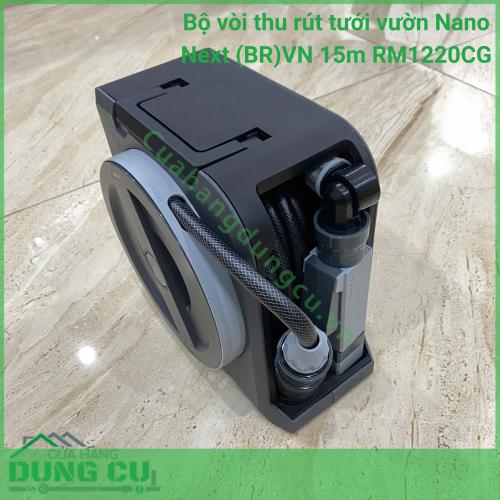 Bộ vòi thu rút tưới vườn Nano Next (BR)VN 15m RM1220CG