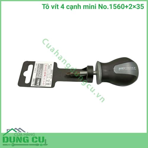 Tô vít 4 cạnh mini No 1560+2×35 Anex Nhật Bản