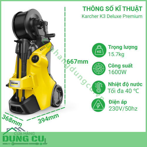 Máy phun xịt rửa xe áp lực cao Karcher K3 Deluxe Premium - 1 603-220 0