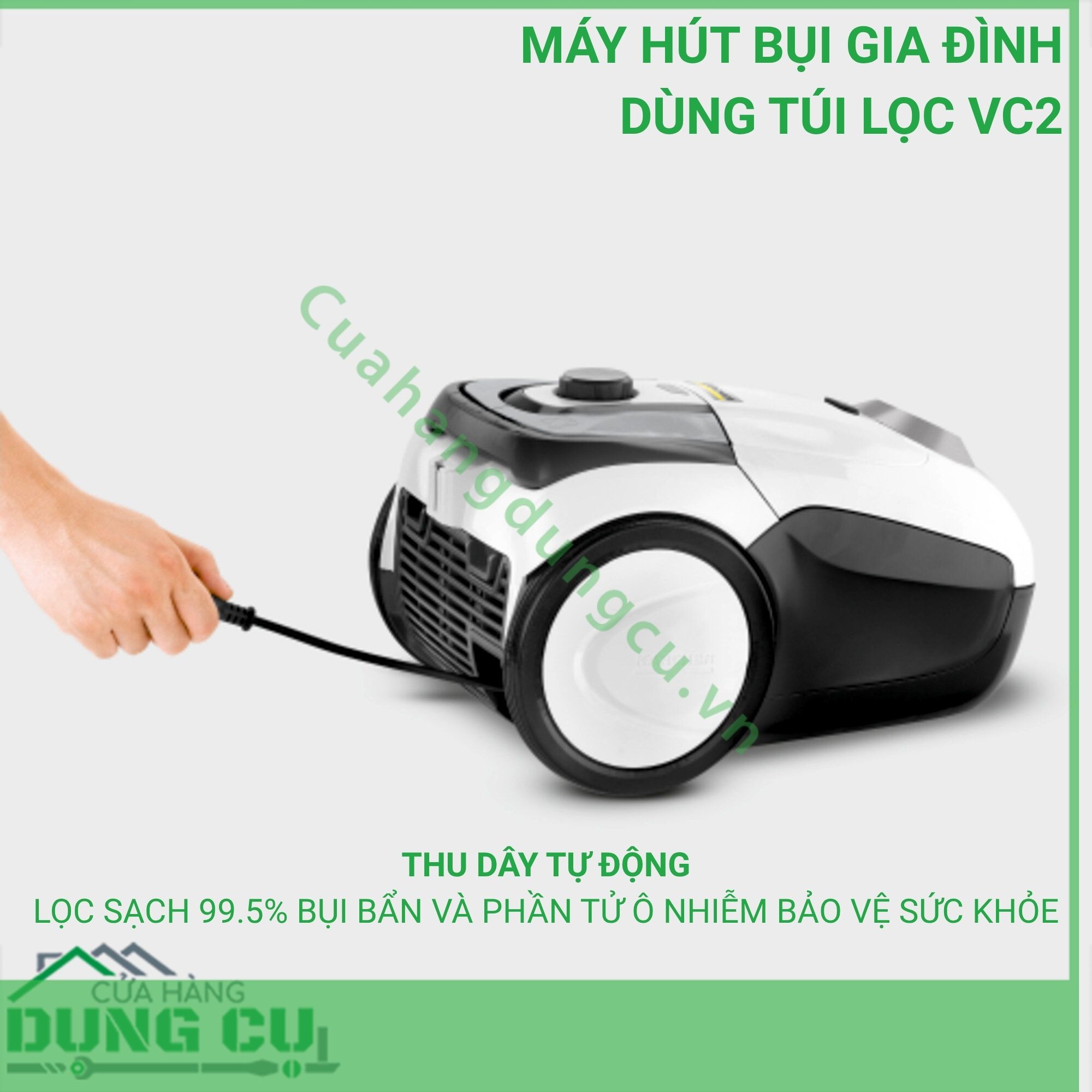Máy hút bụi gia đình dùng túi lọc VC2 White - 1 198-030 0