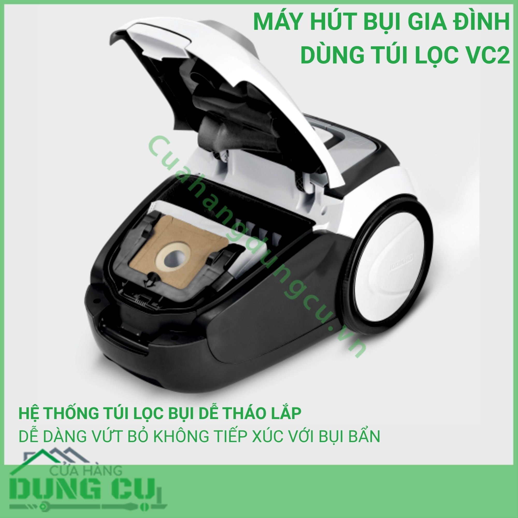 Máy hút bụi gia đình dùng túi lọc VC2 White - 1 198-030 0