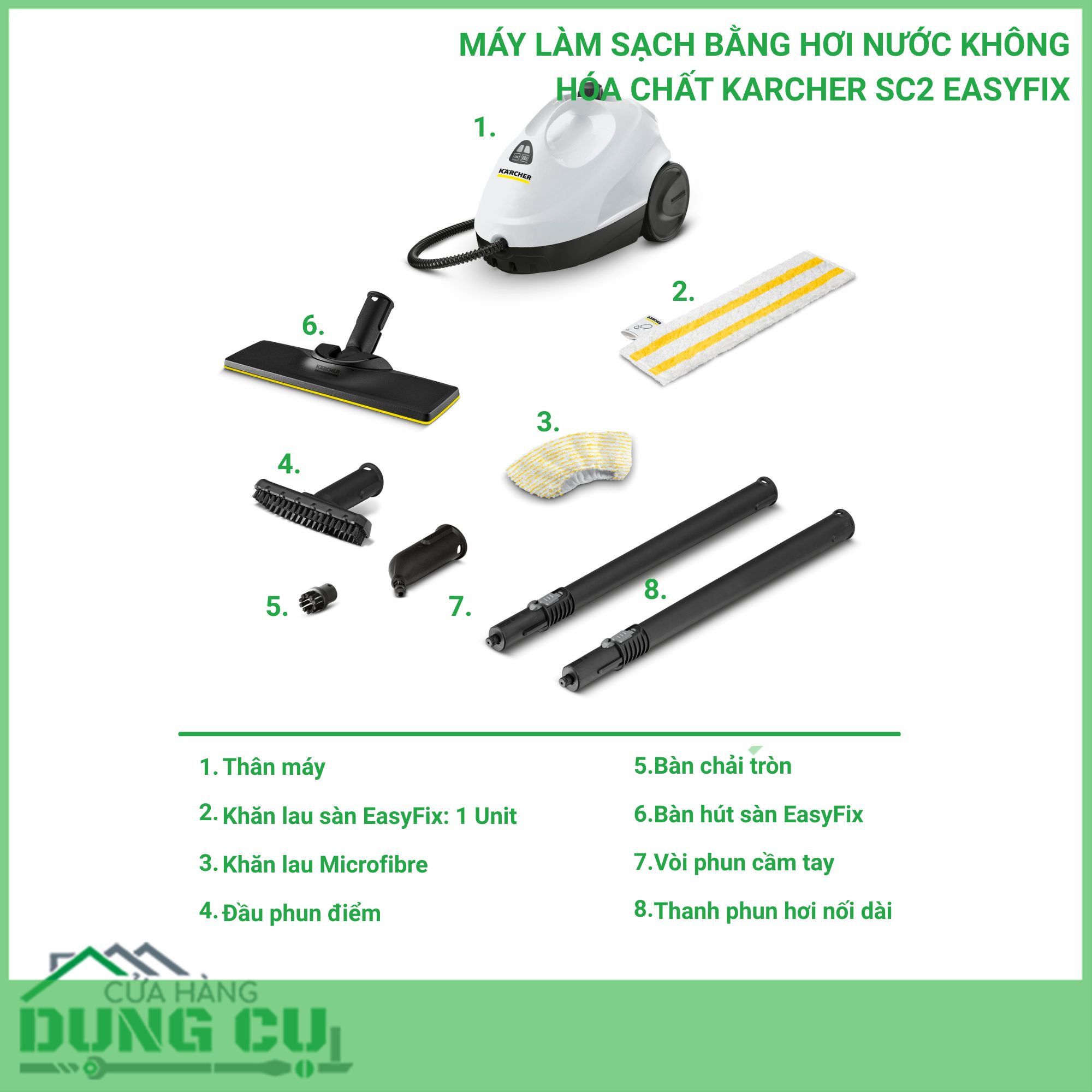 Máy làm sạch bằng hơi nước không hóa chất Karcher SC2 Easyfix - 1 512-600 0