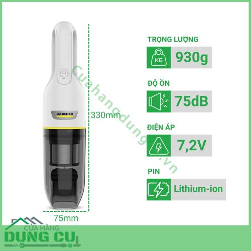 Máy hút bụi mini cầm tay Karcher VHC 2 - 1 198-4000 0