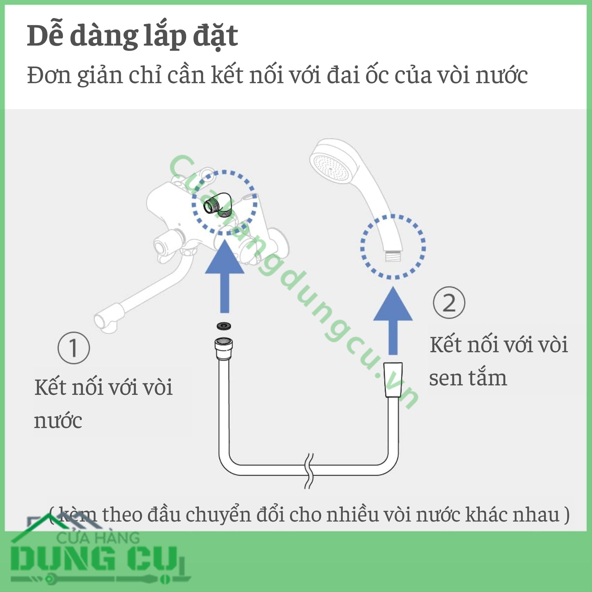 Dây vòi hoa sen Takagi chịu nhiệt JSH001WT - 1 6m