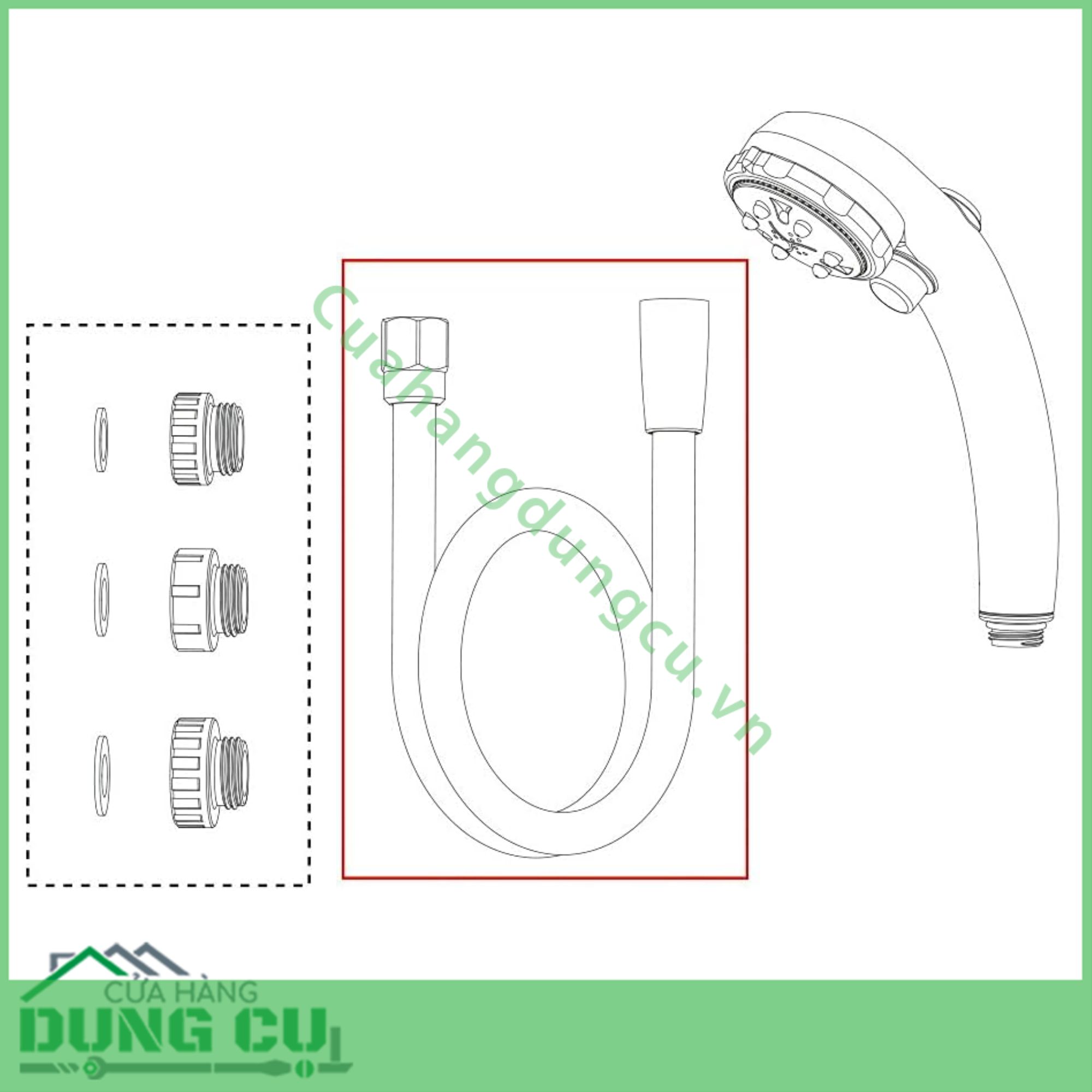 Dây vòi hoa sen Takagi chịu nhiệt XJZ0030 -1 6m