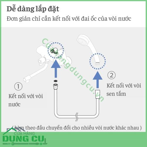 Dây vòi hoa sen Takagi chịu nhiệt JSH002SV -1 6m
