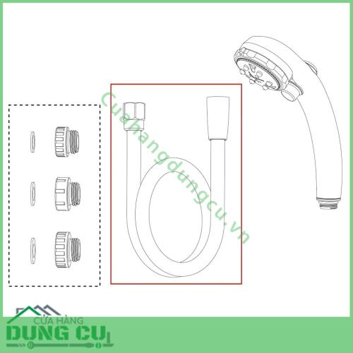 Dây vòi hoa sen Takagi chịu nhiệt XJZ0030 -1 6m
