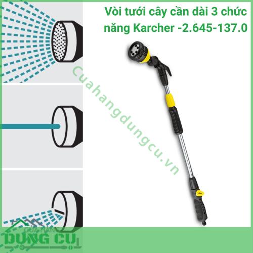 Vòi tưới cây cần dài 3 chức năng Karcher -2 645-137 0