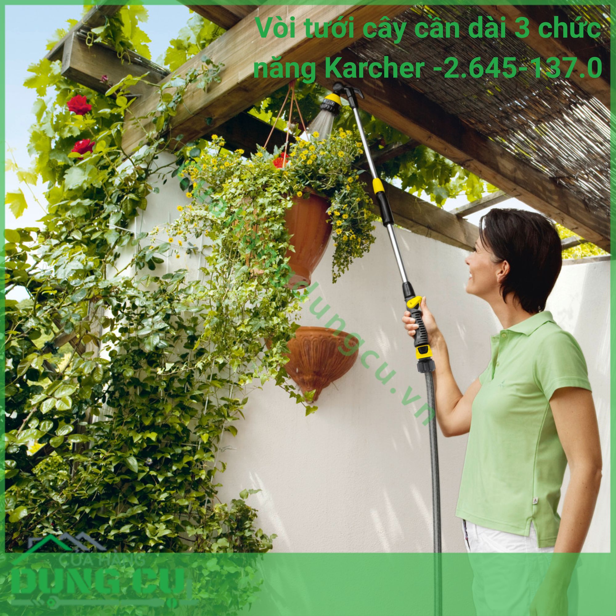 Vòi tưới cây cần dài 3 chức năng Karcher -2 645-137 0