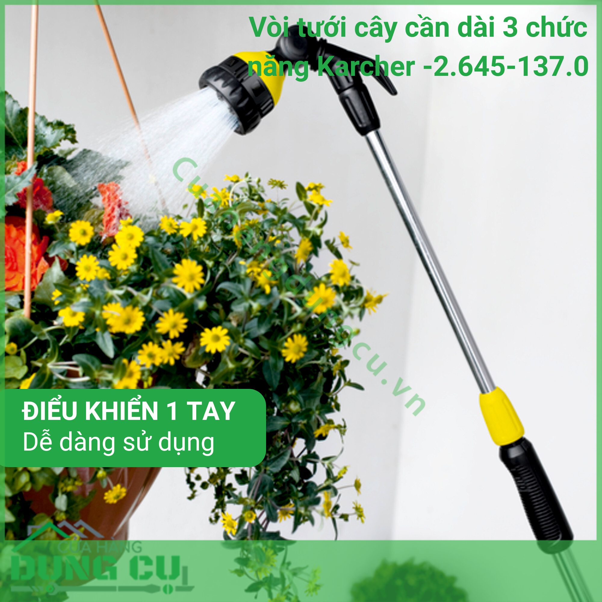 Vòi tưới cây cần dài 3 chức năng Karcher -2 645-137 0