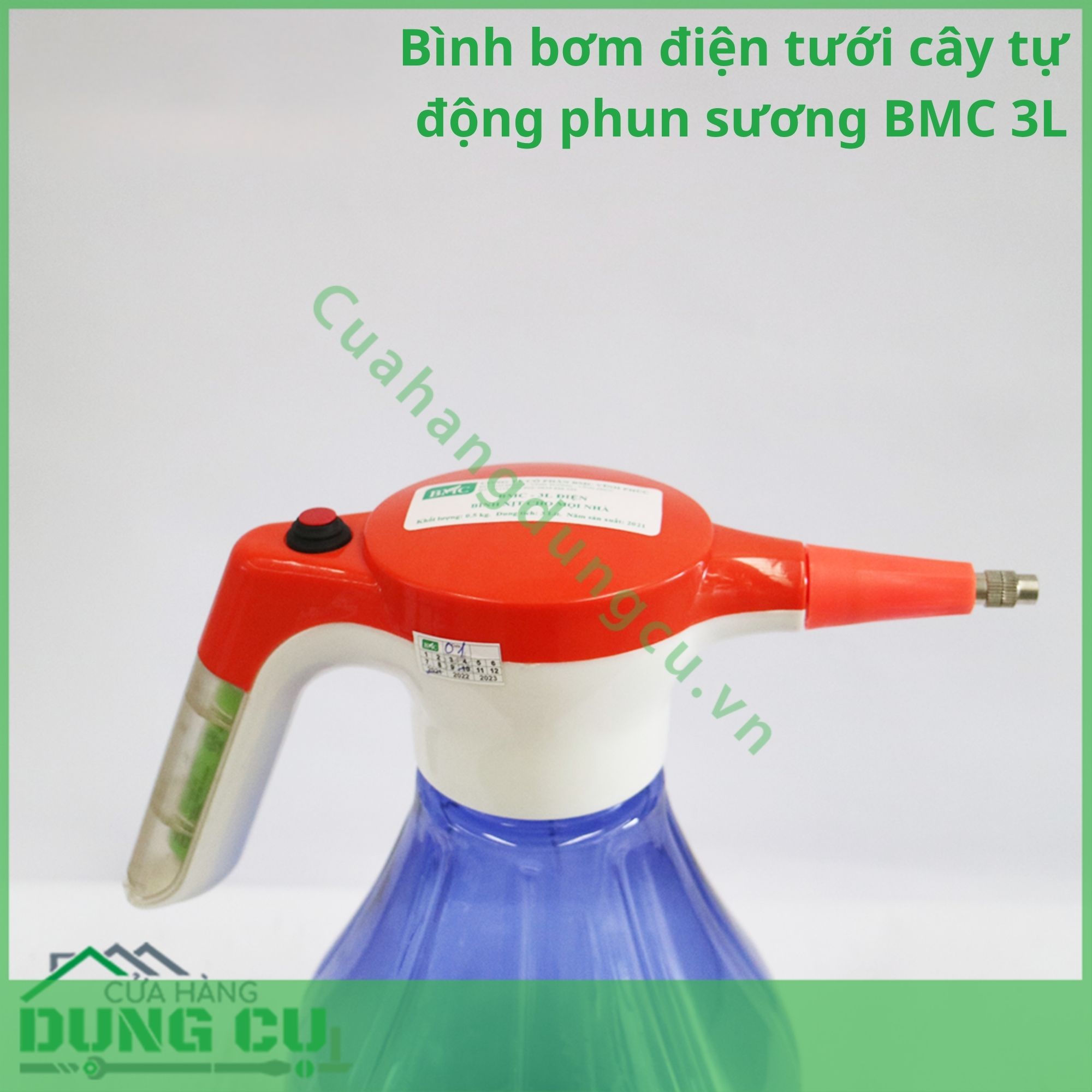 Bình bơm điện tưới cây tự động phun sương BMC 3L