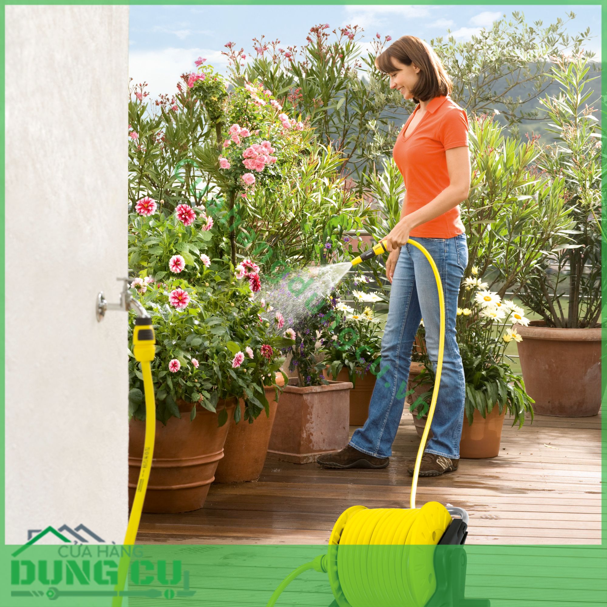 Bộ Vòi Tưới Rửa Đa Năng Karcher 15m Gọn Gàng Tiện Lợi Cho Mọi Gia Đình