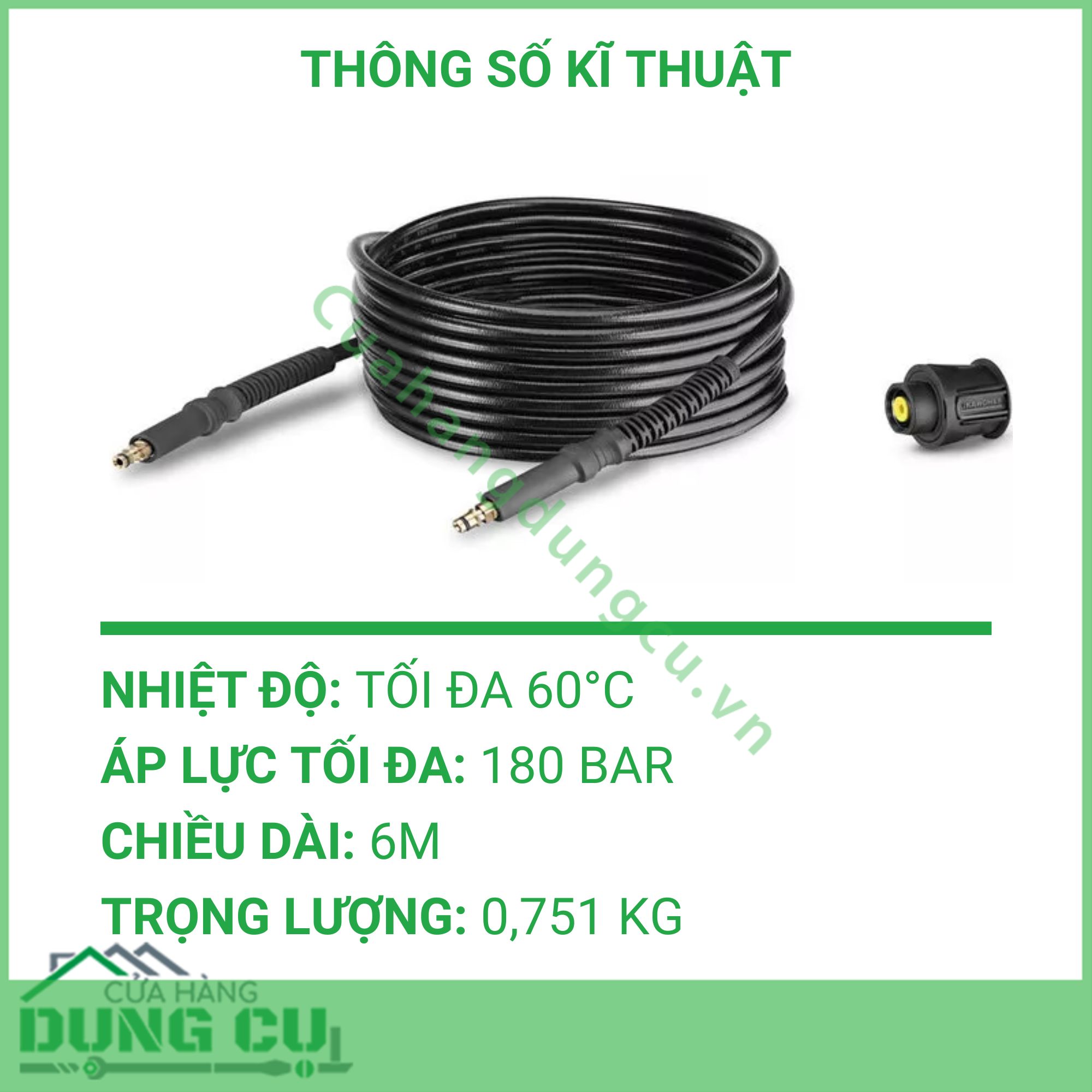 Dây Phun Áp Lực Nối Dài Karcher XH 6 Q 6m Sức Mạnh Bền Bỉ Tối Ưu Hiệu Năng Vệ Sinh Đỉnh Cao - 2 641-709 0