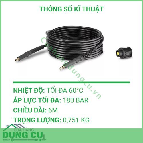Dây Phun Áp Lực Nối Dài Karcher XH 6 Q 6m Sức Mạnh Bền Bỉ Tối Ưu Hiệu Năng Vệ Sinh Đỉnh Cao - 2 641-709 0