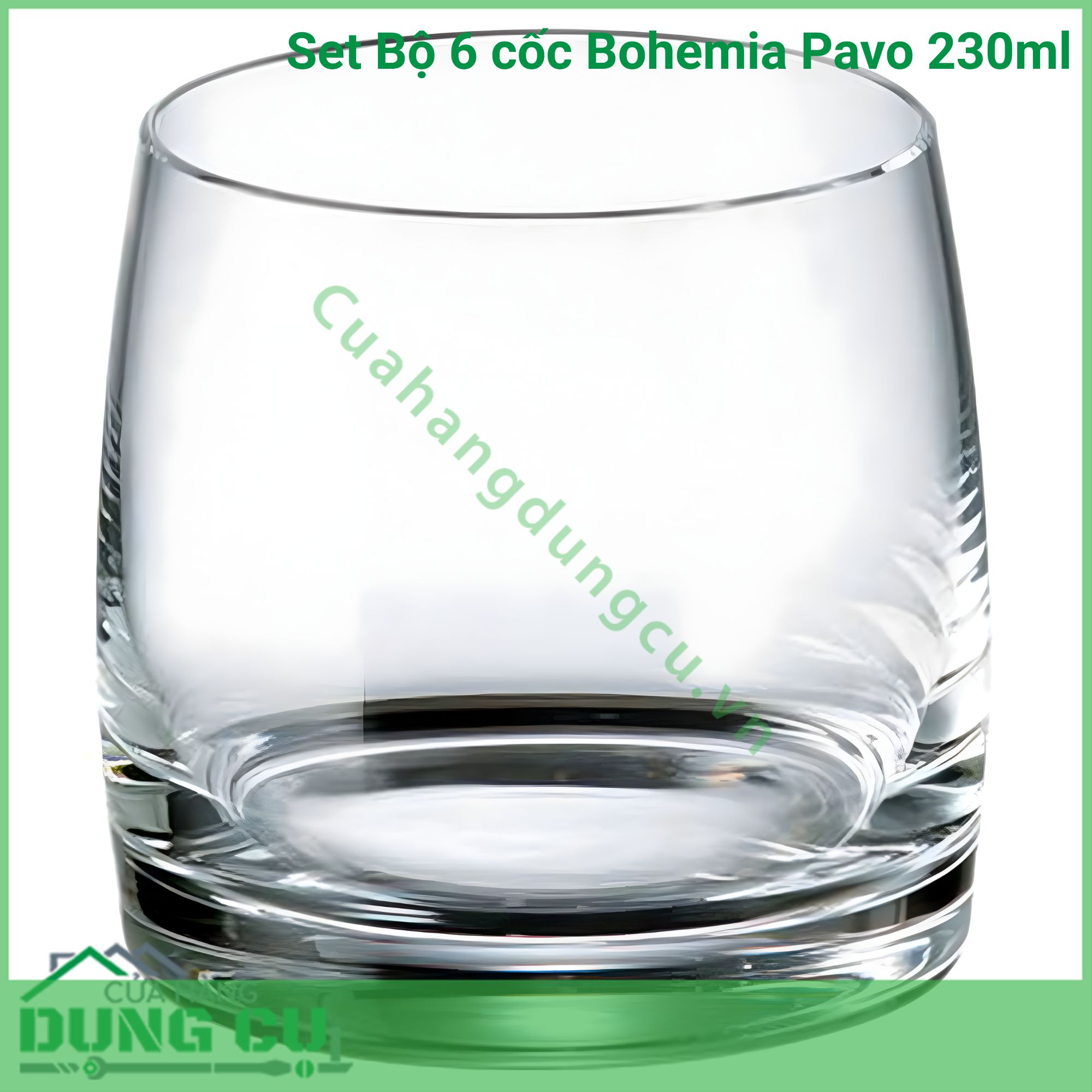 Set 6 Cốc Bohemia Pavo 230ml Thiết Kế Hiện Đại Chất Lượng Pha Lê Không Chì Bền Bỉ