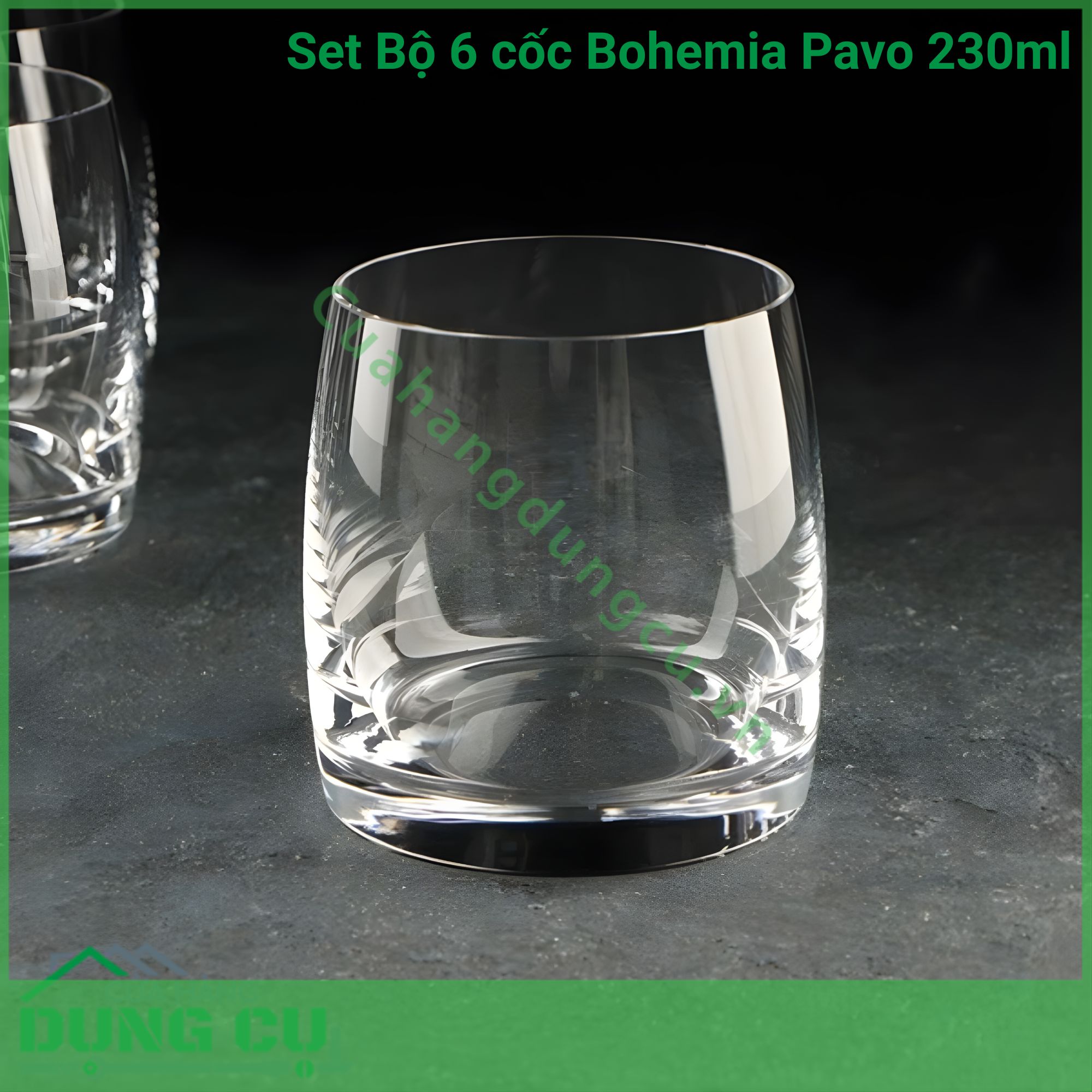 Set 6 Cốc Bohemia Pavo 230ml Thiết Kế Hiện Đại Chất Lượng Pha Lê Không Chì Bền Bỉ