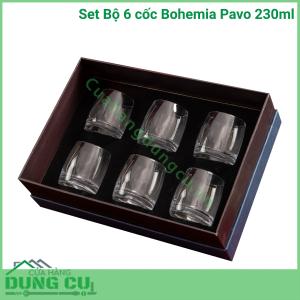 Set 6 Cốc Bohemia Pavo 230ml: Thiết Kế Hiện Đại, Chất Lượng Pha Lê Không Chì Bền Bỉ